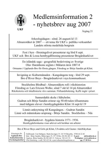 2007:2 - Upplands-Bro Kulturhistoriska Forskningsinstitut