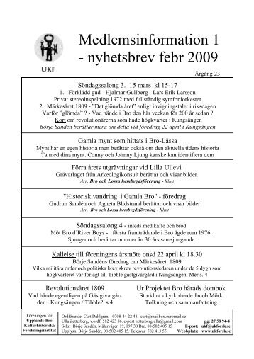 2009:1 - Upplands-Bro Kulturhistoriska Forskningsinstitut