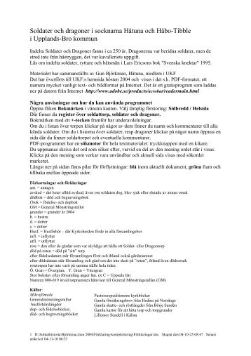 Soldater och dragoner i socknarna HÃ¥tuna och HÃ¥bo-Tibble i ...