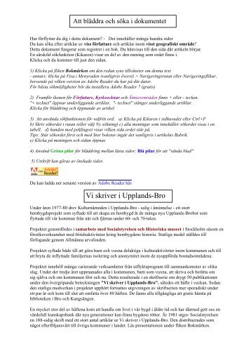 Vi skriver i Upplands-Bro 1 - Upplands-Bro Kulturhistoriska ...