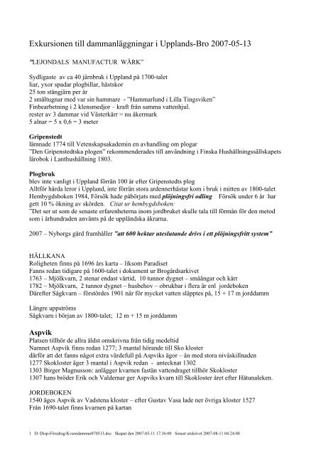 MjÃ¶l- och sÃ¥gkvarnar frÃ¥n 17-1800-talen