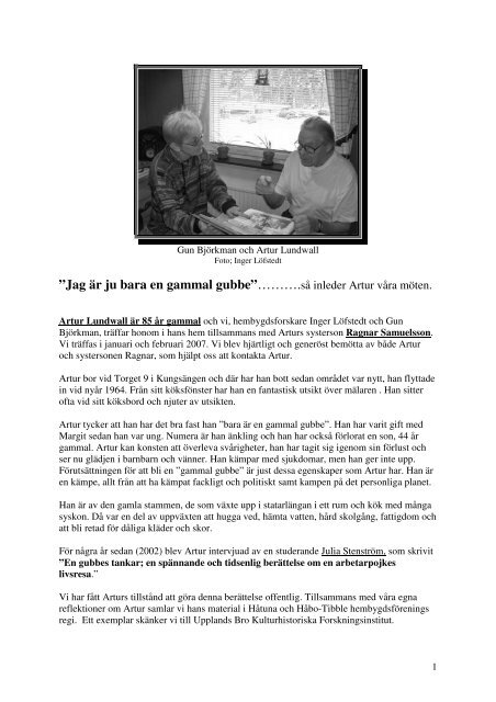 Jag Ã¤r ju bara en gammal gubbe) - Upplands-Bro Kulturhistoriska ...