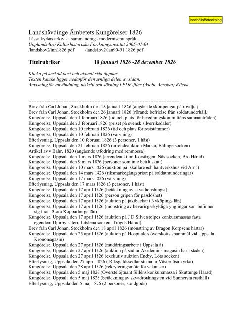 LandshÃ¶vdinge - Upplands-Bro Kulturhistoriska Forskningsinstitut