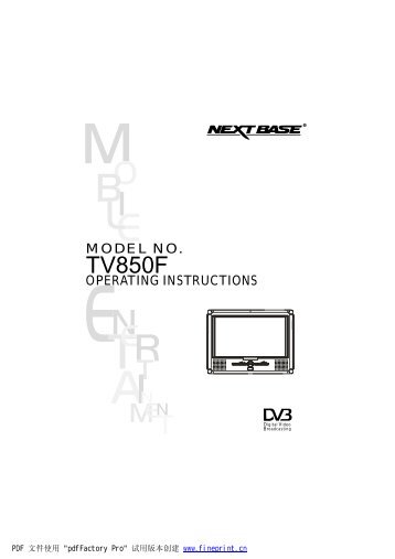 Nextbase TV850F (TV manual)