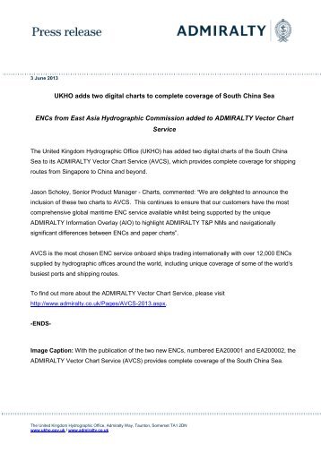 UKHO adds two digital charts to complete coverage of South China ...