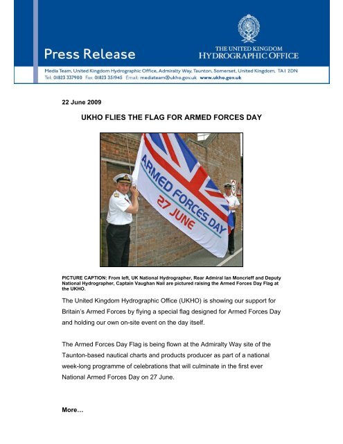 ukho flies the flag for armed forces day - United Kingdom ...