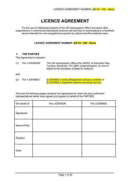 Pdf of Web licence template - United Kingdom Hydrographic Office