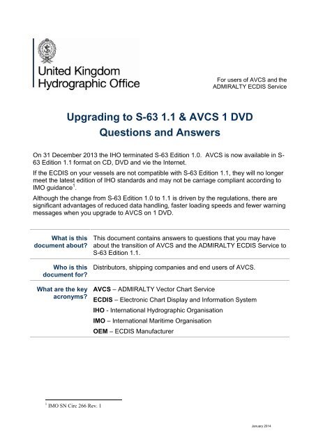 Upgrading to S-63 1.1 & AVCS 1 DVD Questions and Answers June ...
