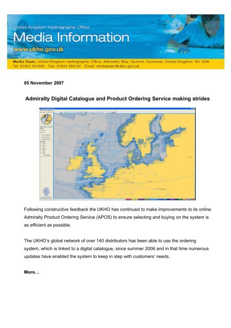 Admiralty Chart Catalogue