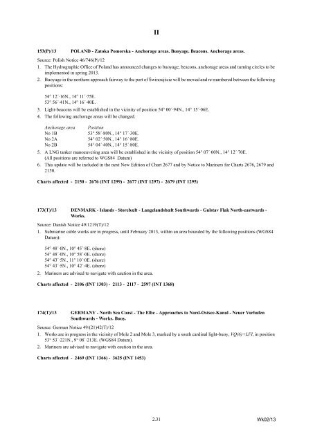 Admiralty Notices to Mariners - United Kingdom Hydrographic Office