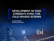 development of high strength steel for cold headed screws