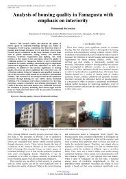 Analysis of housing quality in Famagusta with emphasis on interiority