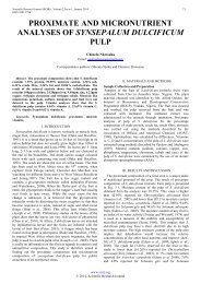 PROXIMATE AND MICRONUTRIENT ANALYSES OF SYNSEPALUM DULCIFICUM PULP