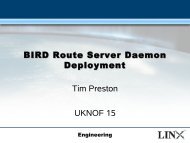 BIRD Route Server at LINX