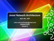 Joost Network Architecture - UK Network Operators' Forum