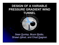 DESIGN OF A VARIABLE PRESSURE GRADIENT WIND TUNNEL