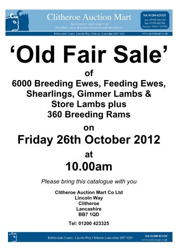 26/10/2012 - Clitheroe Auction Mart