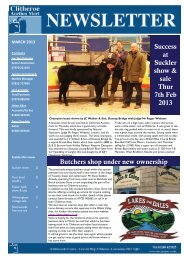 March monthly newsletter 2013 - Clitheroe Auction Mart