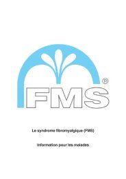 Le syndrome fibromyalgique (FMS) Information pour les malades
