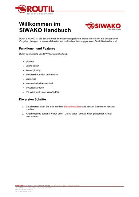 SIWAKO Handbuch