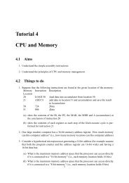 Tutorial 4 CPU and Memory 4.1 Aims