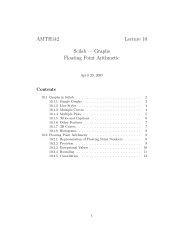 AMTH142 Lecture 10 Scilab â Graphs Floating Point Arithmetic