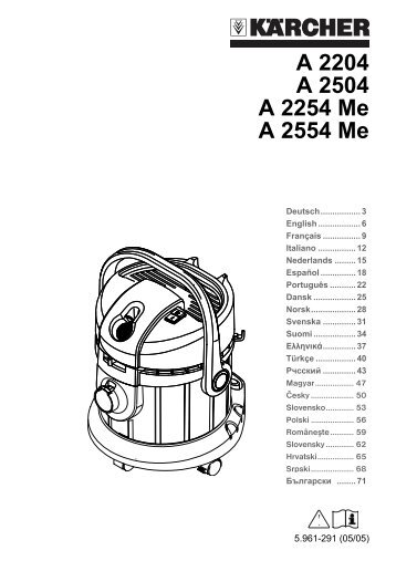 A 2204 A 2504 A 2254 Me A 2554 Me - Karcher