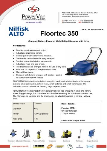 Nilfisk Alto 350B Sweeper Brochure