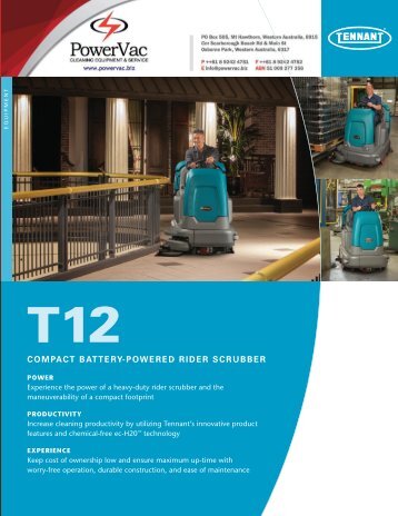 Tennant T12 Ride On Scrubber Brochure - PowerVac