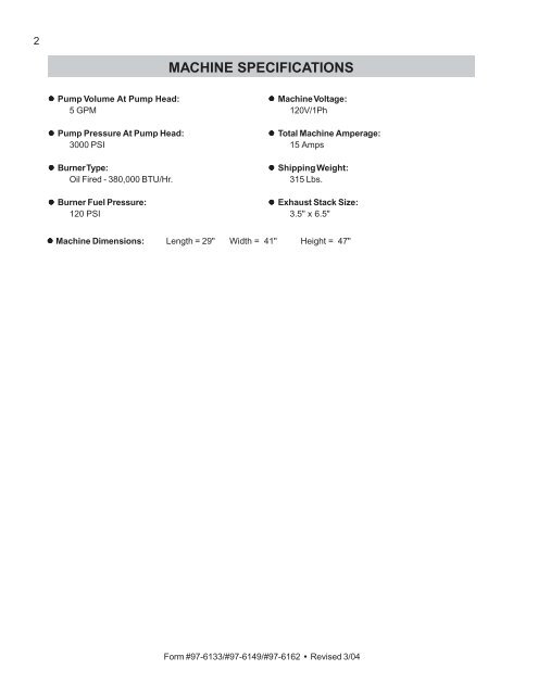 water heater series operator's manual - Shark Pressure Washers