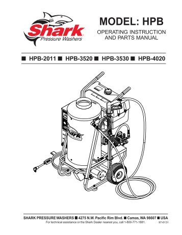 HPB-TVT manual - Shark Pressure Washers