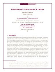 Citizenship and nation-building in Ukraine - Chair of Ukrainian Studies