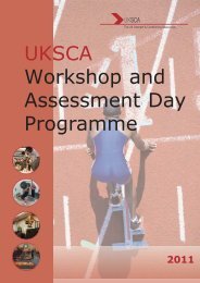 UKSCA Workshop and Assessment Day Programme