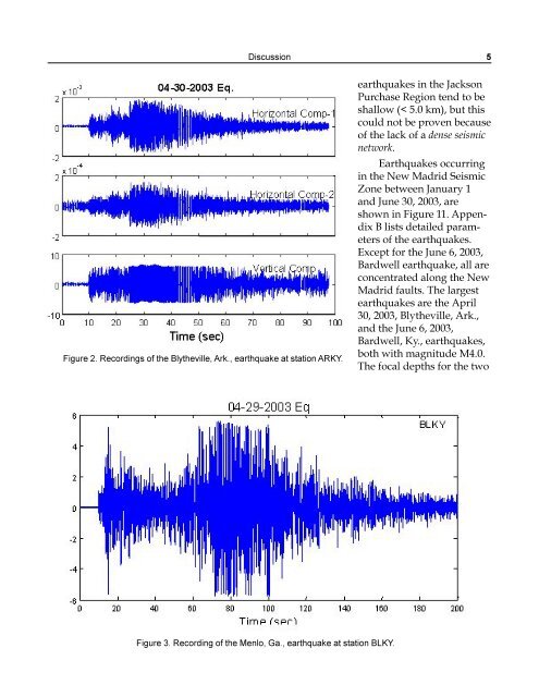 Observed Seismicity - University of Kentucky