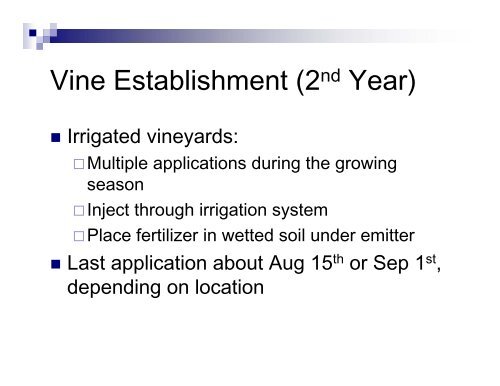 Site Preparation and Mineral Nutrition in Vineyards - University of ...