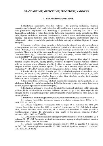 proceduros 2.pdf - UÅ¾kreÄiamÅ³jÅ³ ligÅ³ ir AIDS centras