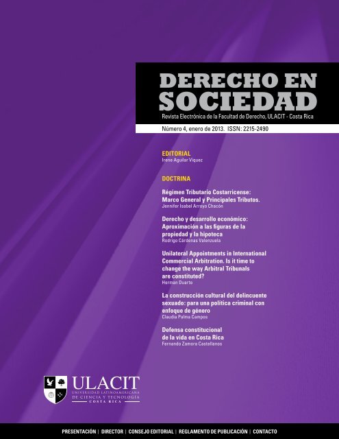 IV EdiciÃ³n Revista Derecho en Sociedad - Ulacit