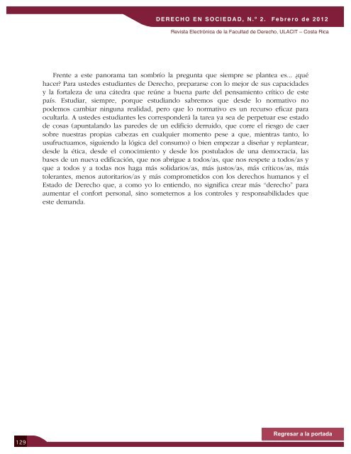 Revista Derecho en Sociedad, n.Â° 2 - Febrero 2012 - Ulacit