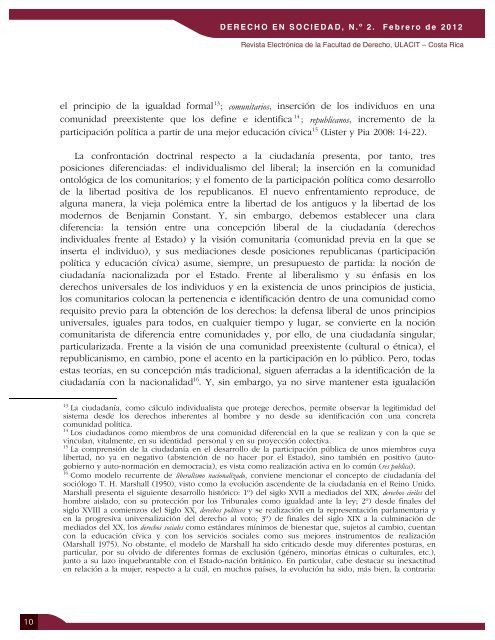 Revista Derecho en Sociedad, n.Â° 2 - Febrero 2012 - Ulacit