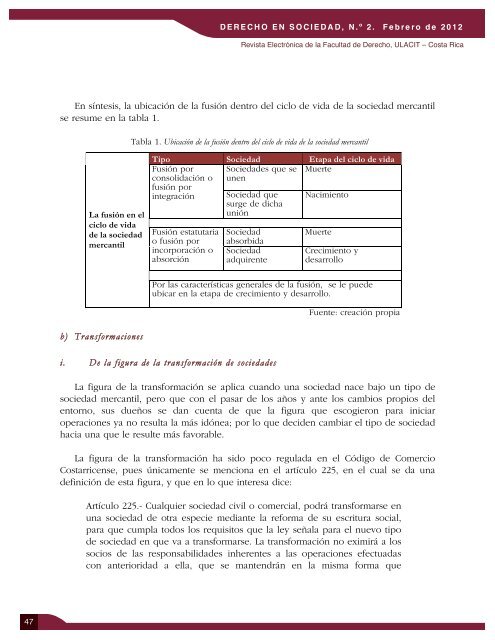 Revista Derecho en Sociedad, n.Â° 2 - Febrero 2012 - Ulacit