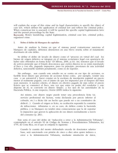 Revista Derecho en Sociedad, n.Â° 2 - Febrero 2012 - Ulacit