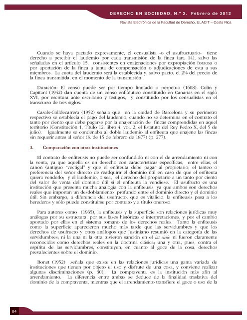 Revista Derecho en Sociedad, n.Â° 2 - Febrero 2012 - Ulacit