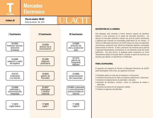 tÃ©cnico en mercadeo electrÃ³nico - Ulacit