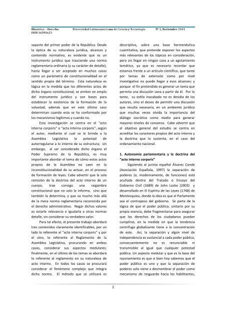 El âacto interna corporisâ - Ulacit