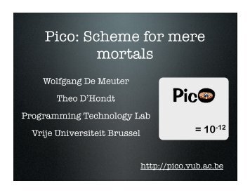 Pico: Scheme for mere mortals