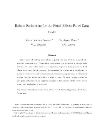 Robust Estimators for the Fixed Effects Panel Data Model