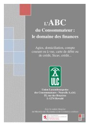 L'ABC du Consommateur : le domaine des finances - Union ...