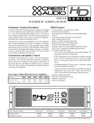 HD18 POWER AMPLIFIER - Crest Audio