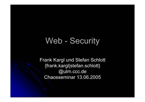 Web - Security - Ulm - CCC