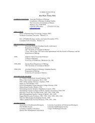 CURRICULUM VITAE - University of Louisiana at Monroe